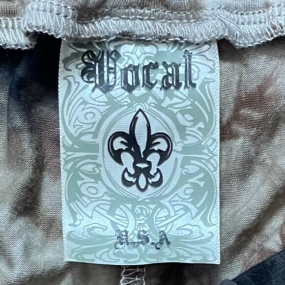 Vocal Tie Dye Pants with Stones Size M Embellished Drawstring Pockets Rhinestone - Picture 9 of 10